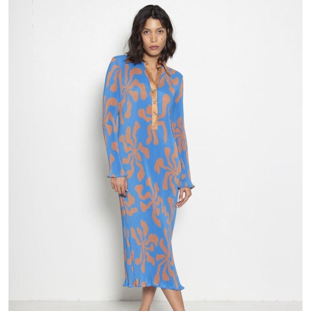 Arthur Apparel Women Crinkle Splat Midi Dress
